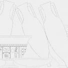 Dessins de trois amphores et de plusieurs récipients l'un est orné de motifs romains dont un figure la déesse Minerve