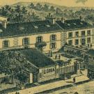 gravure représentant un ensemble de bâtiments de la fromagerie G.Goga qui existait à Avon