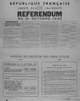 Affiche présentant le référendum du 21 octobre 1945