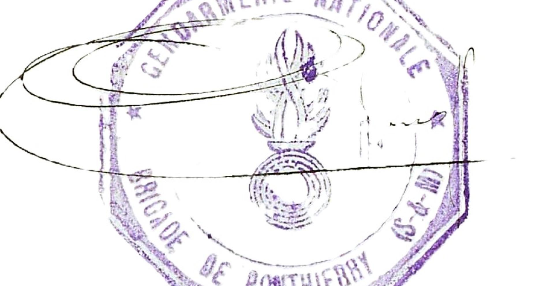Tampon de la gendarmerie nationale, brigade de Ponthierry