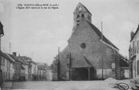 Façade de l'église Notre-Dame de l'Assomption de Soignolles-en-Brie, carte postale.
