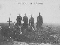 Postcard depicting soldiers standing by French