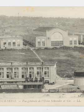 Vue des usines Schneider à Champagne-sur-Seine