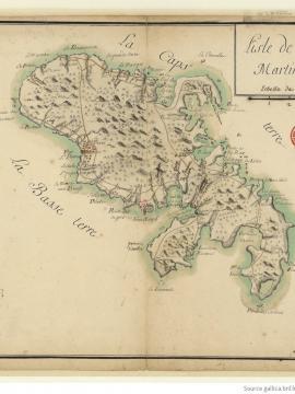 Carte de l'île de la Martinique, fin XVIIIe siècle