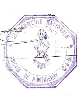 Tampon de la gendarmerie nationale, brigade de Ponthierry