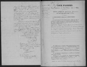 Registre d'arrêts de la Cour d'assises