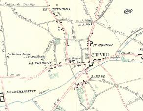 Plan de la commune de Chevru.