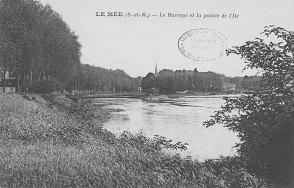 Vue du barrage et de la pointe de l’Île du Mée-sur-Seine.