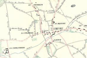 Plan de la commune de Chevru.