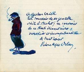 Autographe de Pierre Mac Orlan à Gaston Oriel.