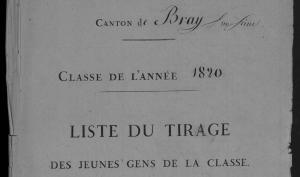 Extrait de la page de garde d'un registre de tirage au sort
