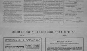 Affiche du référendum du 21 octobre 1945 (AD77, 17FI391)
