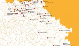 Carte des communes de Seine-et-Marne ayant reçues la croix de guerre 1914-1918