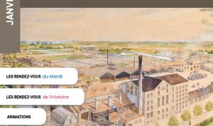 Dessin représentant la brasserie Gruber à Melun