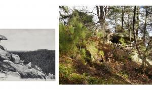 Carte postale ancienne et photographie de 2022 du Rocher Cassepot