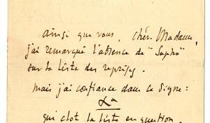 Lettre de Jules Massenet, page 1