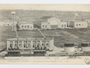 Vue des usines Schneider à Champagne-sur-Seine