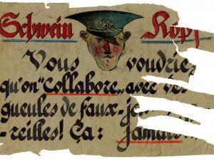 Placard intitulé « Schwein Kopf ».