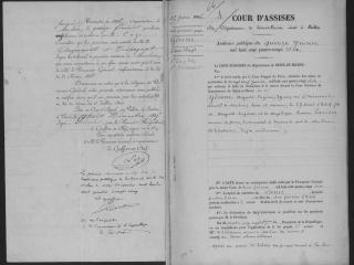 Registre d'arrêts de la Cour d'assises
