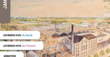 Dessin représentant la brasserie Gruber à Melun