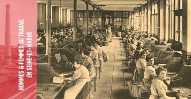 Vue des ouvrières de l'usine Menier et de la sucrerie de Coulommiers