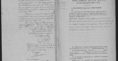 Registre d'arrêts de la Cour d'assises