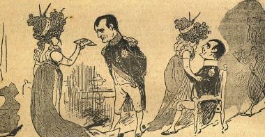 Caricature de Napoléon et "Madame Sans-Gêne"