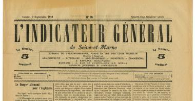 Détail montrant le titre et l'ours du journal