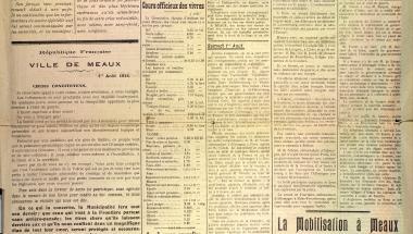 Le Publicateur de l'arrondissement de Meaux, mardi 4 août 1914 