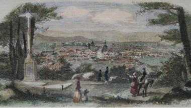 Vue générale de la ville de Fontainebleau, depuis le Calvaire