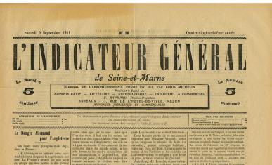 Détail montrant le titre et l'ours du journal