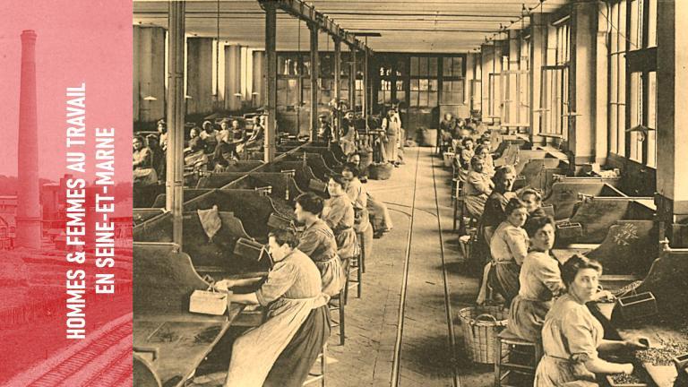 Vue des ouvrières de l'usine Menier et de la sucrerie de Coulommiers