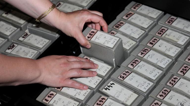 Tiroirs contenant des boîtes de microfilms