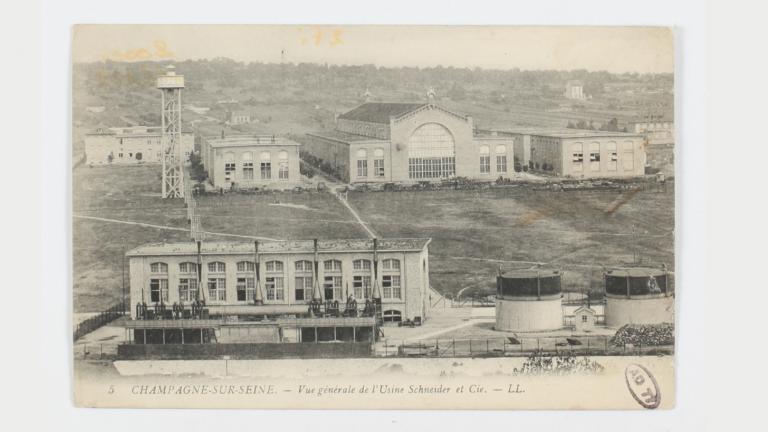 Vue des usines Schneider à Champagne-sur-Seine