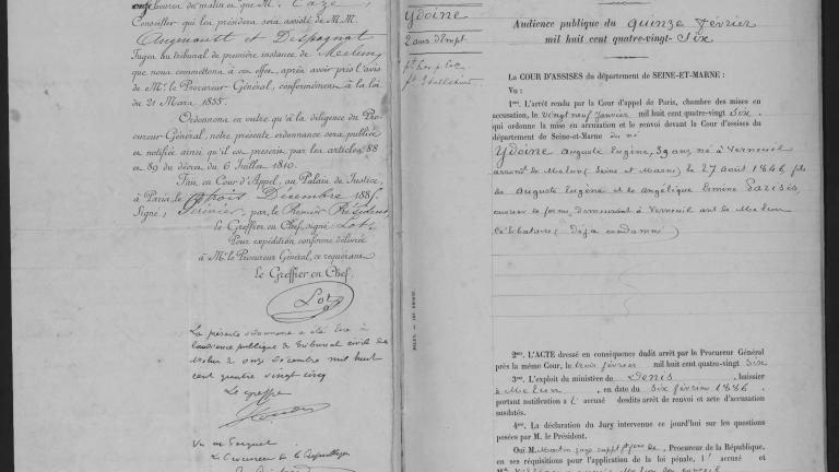 Registre d'arrêts de la Cour d'assises