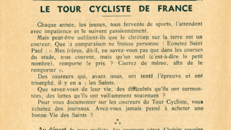 Mon vieux clocher, bulletin paroissial de Bellot, chronique sportive, 1911 