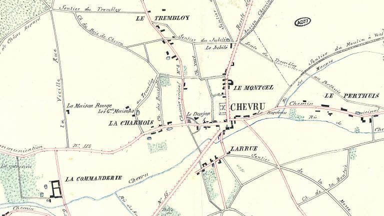 Plan de la commune de Chevru.