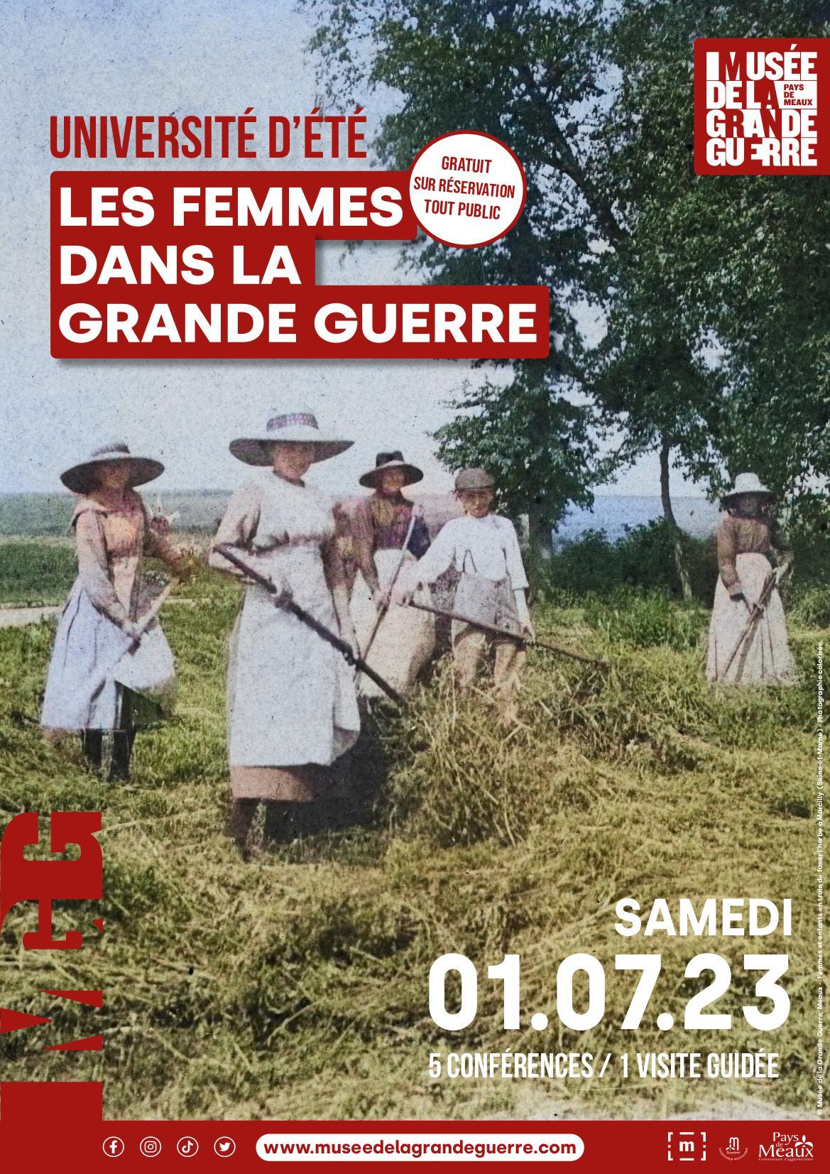affiche de l'université d'été "Les femmes dans la Grande Guerre"